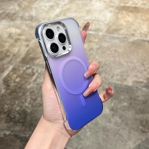 Coque iPhone 12 Pro Max translucide sans bordure avec dos mat bleu et aimant sans fil