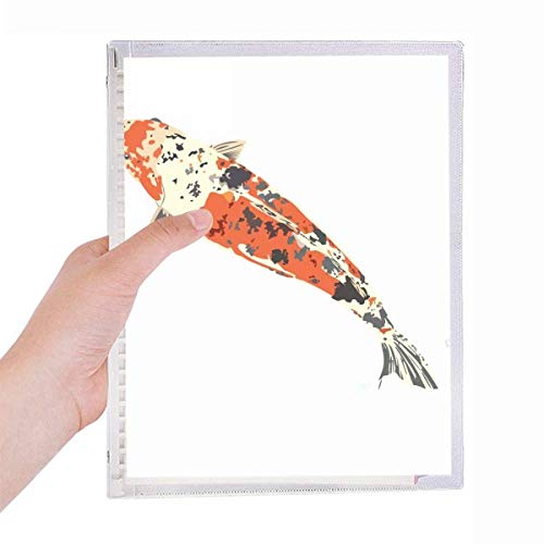 Carnet de notes en spirale rechargeable motif poissons chinois traditionnel