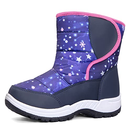 K KomForme Boys & Girls Snow Boots Warm Anti-Slip Outdoor Winter Shoes (Toddler/Little Kid/Big Kid)