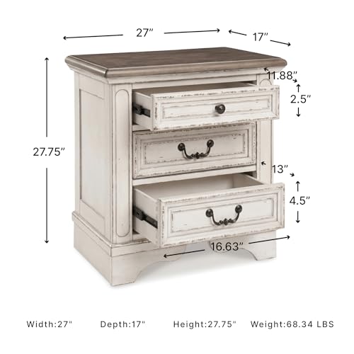 Image of Signature Design by Ashley 3 Drawer Nightstand with Charging Station