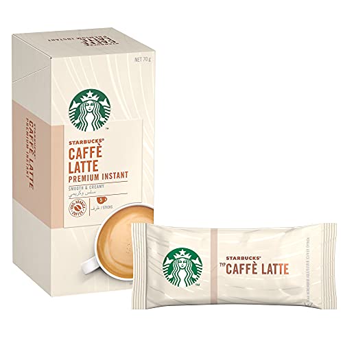 Image of STARBUCKS Caffe Latte Premium Instant Ground Coffee Mixes Box - 20 Gm