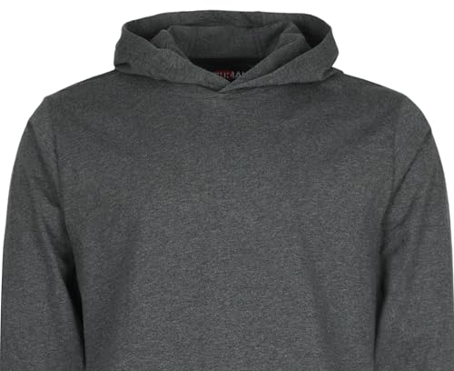 Image of BOCOMAL FR Hooded T Shirts Utility Pocket Fire Resistant Summer Hoodie CAT2 | 6oz Midweight Flame Retardant Cotton Hoodies,Kangaroo /Button Pocket,NFPA2112,Rib-Knit Cuffs,FRC Welding Arc Rated Work Shirt