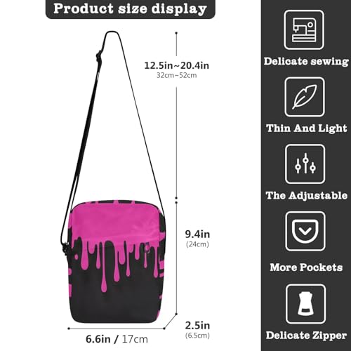 Fashion Street Graffiti Painting Pink Black mens messenger bag Small Crossbody Bags For Women Womens Cross Body Purses Adjustable Strap for outdoor sports School3