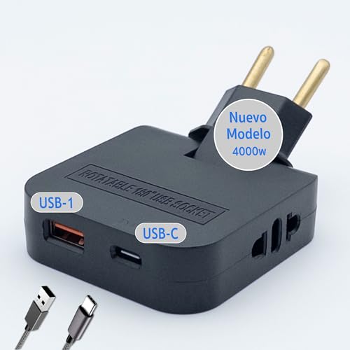 Steckdosenleiste mit USB-C 4000W - 4 Steckdosen 1 USB-A + 1 USB-C...