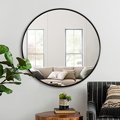 Neutype Round Mirror 20Inch Circle Mirror For Wall Metal Framed Wall-Mounted Mirror For Wall Decor Decorative Mirrors For Entryway Living Room Bedroom Bathroom Home Modern(Black) #TOP1