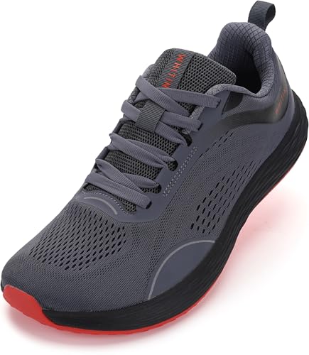 WHITIN Laufschuhe Herren Sportschuhe Schuhe Sneaker Breite Weite Turnschuhe Straßenlaufschuhe Hallenturnschuhe Joggingschuhe Outdoor Sport Fitness Grau 45 EU