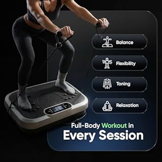 WeightWorld Vibration Plate Exercise Machine - For Whole Body Workout - CE & RoHS Certified - 5 Automatic Modes & 99 Speed Levels - Built-in Bluetooth Speaker - Vibro Plate with 5 Exercise Bands