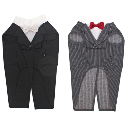 iDog 中大型犬用 タキシードタンク アイドッグ Large-XL ストライプチャコール 犬 服