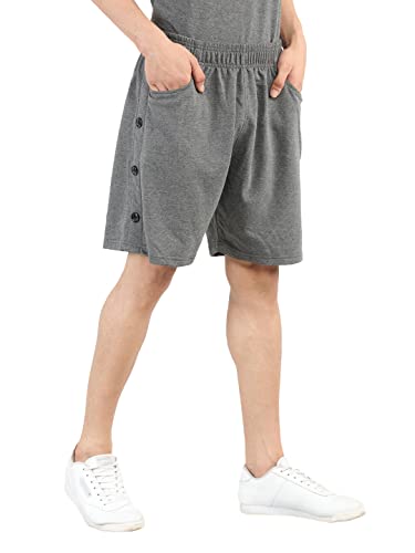 Image of CHKOKKO Men's Regular Cotton Regular Fit Plain Shorts for Men Anthra XXL