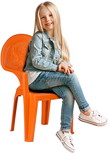 Image of MAHARAJA Mickey Mouse Plastic Chair for Kids | Strong Durable & Portable Study Chairs | Virgin Material Kids Chairs for 2 to 8 Years | Stackable School Chair (Orange, Pack of 2)