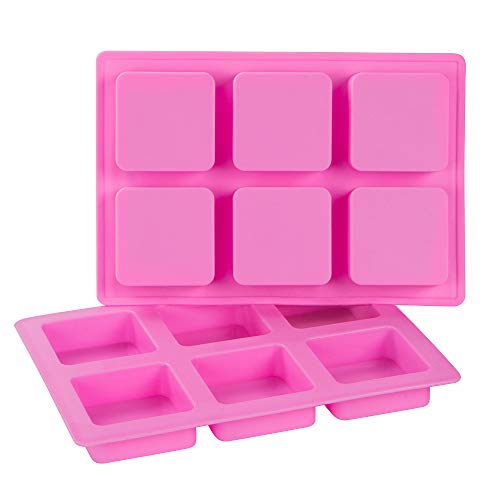 Webake Silicone Brownie Pan 2 Pack Square Bar Molds For Baking, Cupcake, Cheesecake