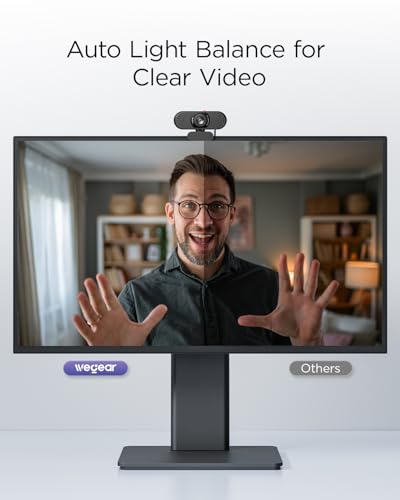 1080P WeGear C100 Webcam w/ Dual Mics & Privacy Cover - image 3