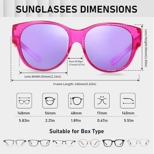Image of HAOLOTA Fit Over Glasses Sunglasses for Women Polarized