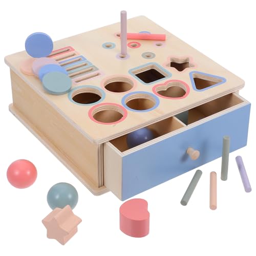 NUOLUX 早教積木 知育 歳向け 木製形状色彩ソート 幼児向け認知力 微細運動能力開発 積み木マッチング知育ブロック 幼児教育用