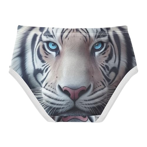 Girls Underwear Toddler 2t Cotton Girl Panties Cute Fancy Kids Undies Briefs White Tiger Blue Eyes2