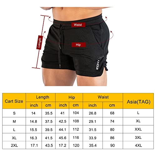 Superora Mens Running Gym 2 in 1 Sport Shorts Breathable Outdoor Workout Training Shorts with Pockets, Black, XL - Image 6