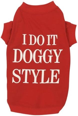 Zack & Zoey Doggy Style Dog T-Shirt, Large, Red