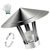 Roof Cowl 201 Stainless Steel 90/110/160/190/220/230/300 mm Chimney Cap Flue Pipe Cover Hat Chimney Pot for The External Wall Exhaust, Hood Exhaust, Perfect Insulation(300mm/11.8in) - Image 1