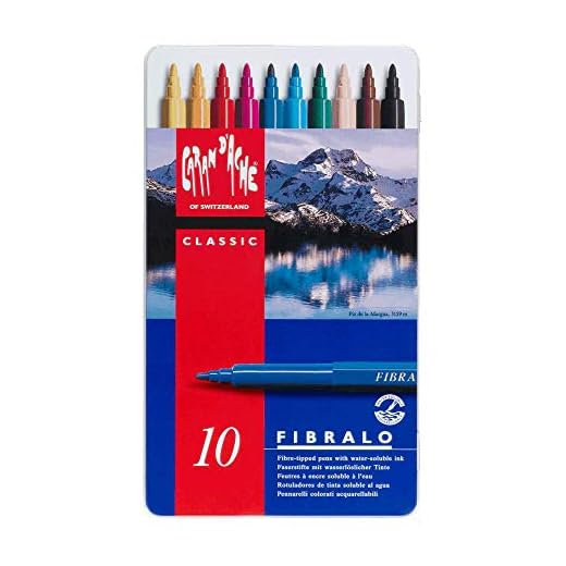 Caran D'Ache Fibralo - Rotuladores de fibra (10 unidades, en caja metálica)