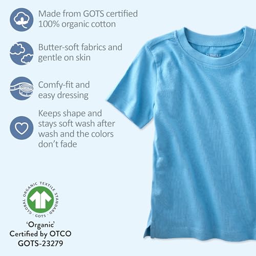 Image of Butterblu Taylor 5-Pack Short Sleeve T-Shirts 100% Organic Cotton