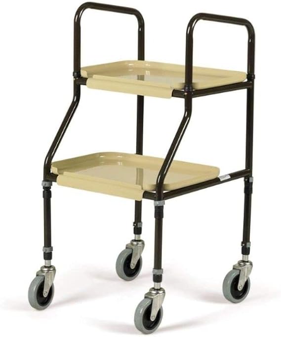 Homecraft Flat Packed Height Adjustable Plastic Shelf Trolley, Organiser Shelf with Casters