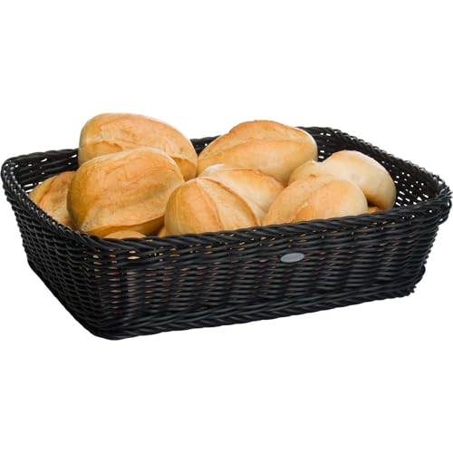 Westmark Mehrzweck-Korb, geeignet für Hotel und Gastronomie, Rechteckig, ca. 37 x 30 x 9 cm, Synthetikfaser, Saleen Edition, Schwarz, 02052019101