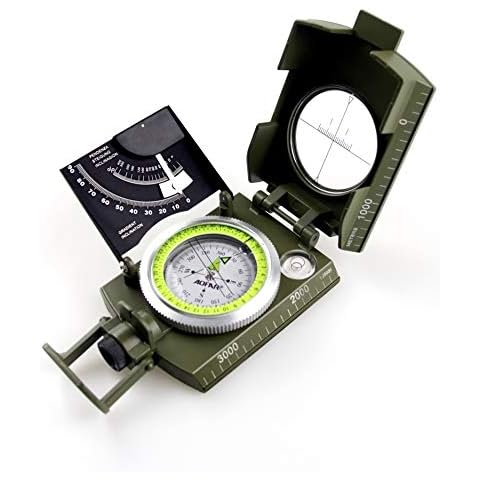 AOFAR AF-4074 Military Lensatic Sighting Compass-Multifunctional, Fluorescent, Waterproof and Shakeproof with Inclinometer and Carrying Bag for Camping, Hiking, Hunting Cover
