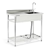 Utility Sink, Stainless Steel Kitchen Sinks, Outdoor & Indoor Laundry Sink