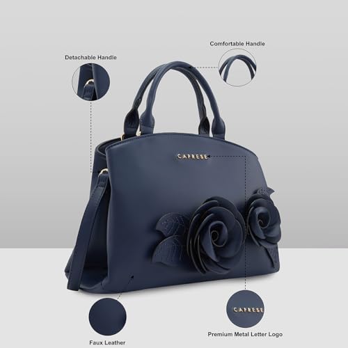 Image of Caprese Bloom Satchel Small Bag for Women with Adjustable & Detachable Strap|Versatile Shoulder, Crossbody & Handheld Bag for Work, Travel, and Everyday Use, Spacious with Multiple Compartments