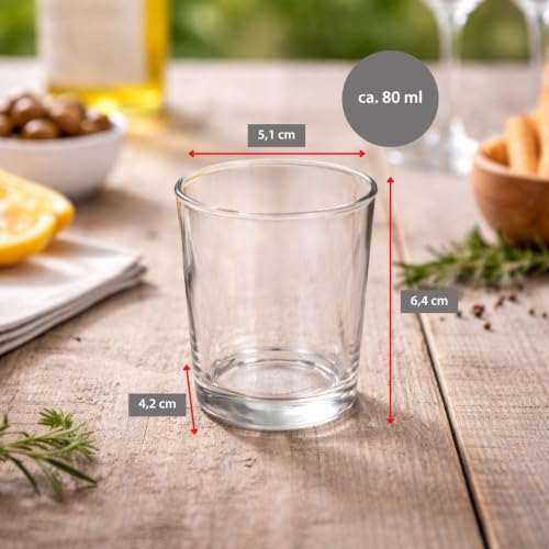 alpina Verres à Amuse-Bouches - Petits verres - Verres à shot - 6 pièces - Verre, Blanc – vue 3