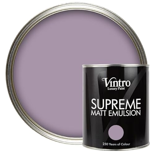 Vintro | Luxury Matt Emulsion | Lilac | Smooth Chalky Finish | Multi Surface Paint | for Walls, Ceilings, Wood and Metal | 1L (Amethyst)