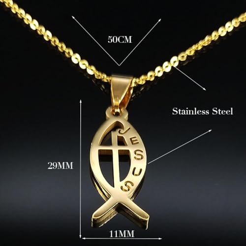 Chaîne de couleur or bijoux collier de pez jésus à offrir pour baptême - 5