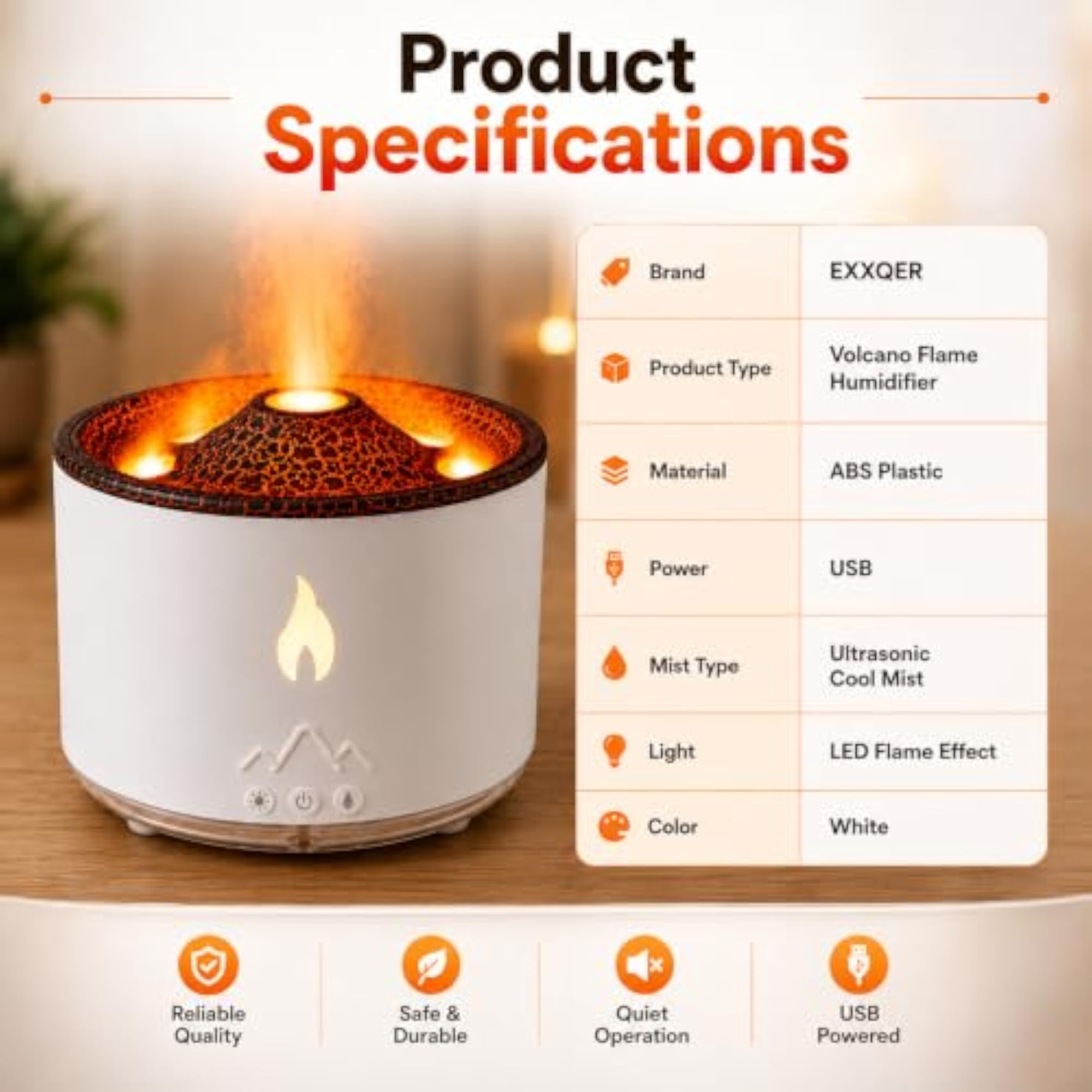 USB Ultrasonic Mist Volcano Humidifier