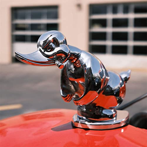 Angry Duck Hood Ornament, Alloy 3D Funny Duck Hood Ornament Car Bonnet Ornament, 4x4 Inch Self Adhesive Duck Car Emblems, Metal Duck Statue for Vehicles Home Office Decoration(Silver) - Thumbnail 6
