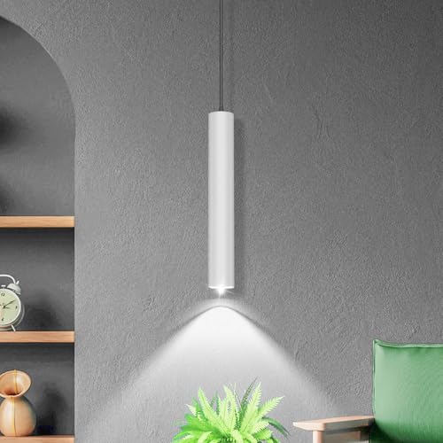 Image of Harold Electricals White Surface Hanging COB Pendant Light for Living Room (12 Watt - Cool White Light)(Metal)