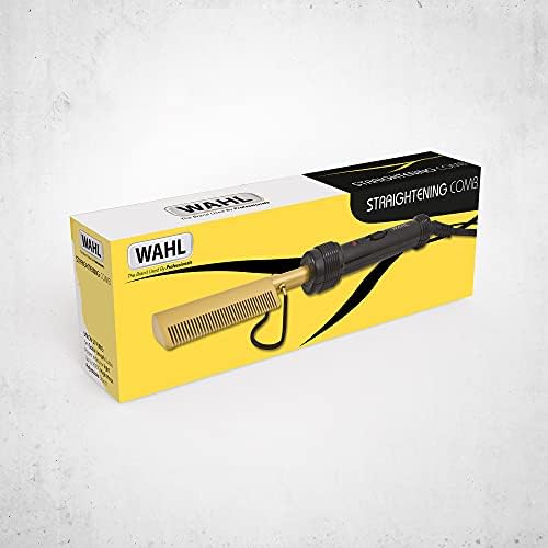 Wahl Hot Comb, Afro-Caribbean Hair Straightening Comb, Electric Hot Comb, Comb for Afro Hair, Fine Teeth Comb, Electric Hair Straightener, Straight Wigs, Silky Smooth Results