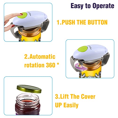 Analim Electric Jar Opener For All Size Caps And Lids, Automatic Bottle Opener For Arthritic Weak Hands, Powerful Hands Free Jar Bottle Opener Kitchen Gadget #TOP1