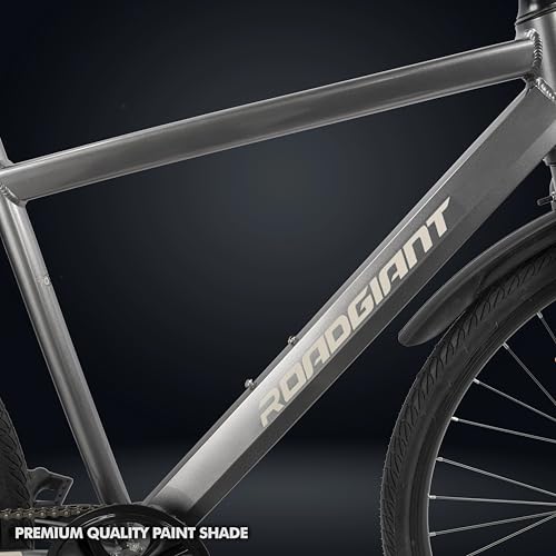 Image of ROADGIANT BRO-Code 700C | Dual Disc Brake | Hy-Brid | Aluminum Frame Bicycle |Single Speed | Light Weight | Unisex| for All-Terrain Riding (Grey)