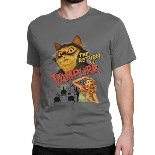 KTTGYRE Camiseta Hombre Men Women Camiseta Gato El Regreso De Vampurr Camiseta De Algodón Camiseta De Manga Corta Camiseta Ropa Redonda De Cuello-D,XXXL