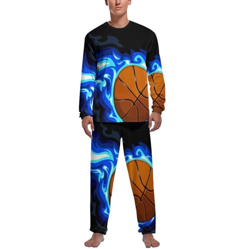 Pijama homme basket-ball de feu ensemble manche longue pantalon vêtements de nuit