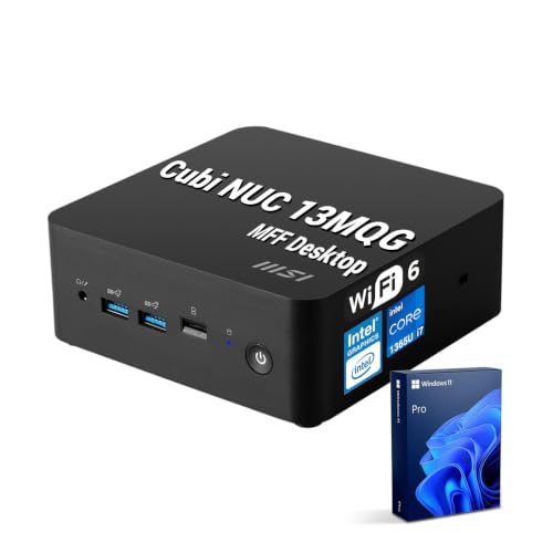 Image of msi Cubi NUC Business MFF Desktop, Intel Core i7-1365U, 16GB DDR5+1TB SSD | Professional Mini PC, MicroSD Card, Wi-Fi 6, Windows 11Pro, Thunderbolt, Support 4K Display for Multitasking at Work /Home