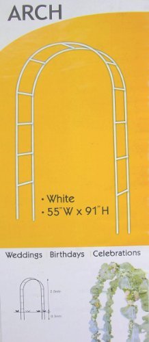 WGVI Green Metal Wedding Arch Arbor, 55" W x 91" H. Assembly Required. Floral Stand, Party Decor, Garden Entry Climbing Plants. (1 Piece) ARC01