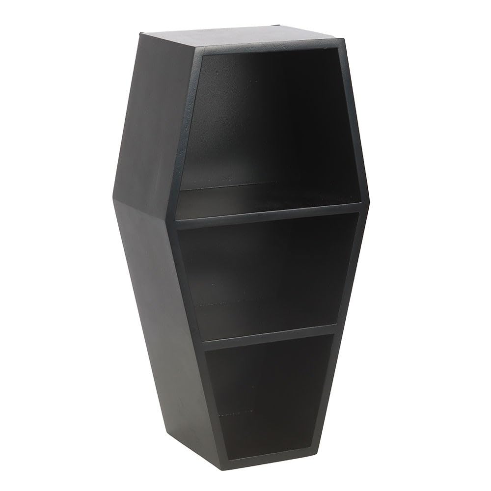 Something Different Wholesale Small Black Coffin Shelf | Gothic Home Decor | 40.5x21.0x12.0