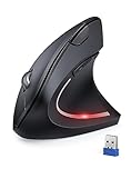 TECKNET Ergonomic Mouse, 4800DPI Wireless Vertical Mouse 6-Button Silent Mice with 5 Adjustable Levels DPI, USB Receiver, 2.4G Cordless Computer Mouse Optical Wireless Mouse for Laptop, PC, Mac