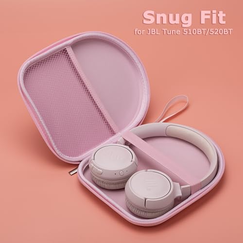 Image of Ginsco Case Compatible with JBL Tune 510BT /520BT /500BT, Compatiblewith Sony WH-CH520 /510, Compatible with JBL Junior 320, Ultra-Slim Hard Shell Headphone Case for On Ear Headphones (Pink)