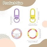 Troyune 12 Pack 12Color Trigger Spring O Rings Round Lobster Claw Clasps, Cute Metal Keychain Ring Round Carabiner Clips for Keyrings Buckle, Bags,Purses