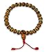 Tibetan Mala Embedded Medicine Wrist Mala for Meditation Handmade Draw String Silk Pouch (Wood Guru bead)