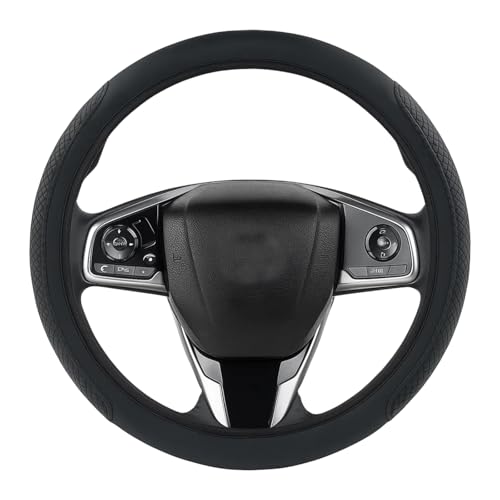 Lenkradbezug, 38 cm, Schwarz, Lenkradbezug Leder, Auto Lenkradbezug, Hochwertiger Lenkradbezugs für Komfort und Sicherheit, Sehr Praktisch, Für Die Meisten Leute