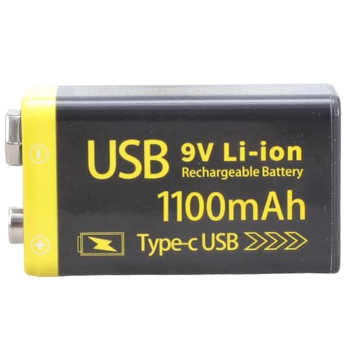 Batería recargable 6F22 de 9 V, 800 mAh/1100 mAh, alta capacidad para alarmas y micrófonos