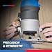 HILTEX 10100 Tungsten Carbide Router Bits, 15 Piece Router Bit Set, 1/4” Router Bit Shank Tungsten Carbide Router Bits, Chamfer for Woodworking on Wood, Blue